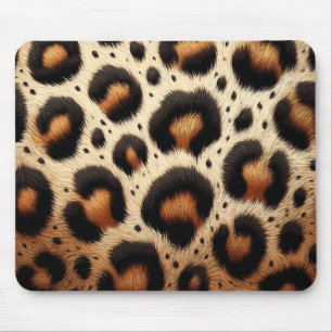 Beige & Black Leopard Fell-Tierdruck-Punkte  Mousepad