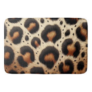Beige & Black Leopardenfell-Tierdruck-Punkte Badematte