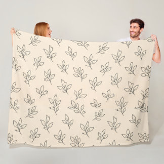 Beige Blatt Wurfdecke Fleecedecke