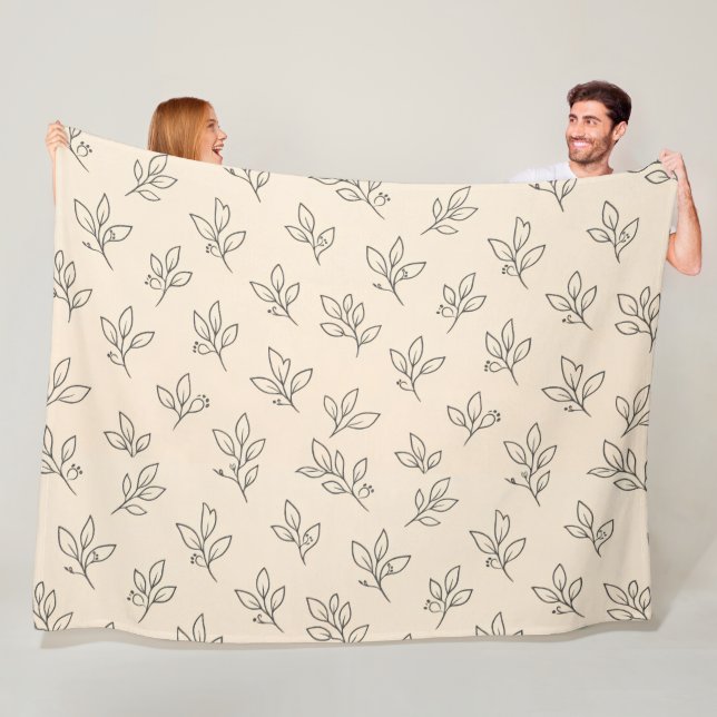 Beige Blatt Wurfdecke Fleecedecke (Beispiel)