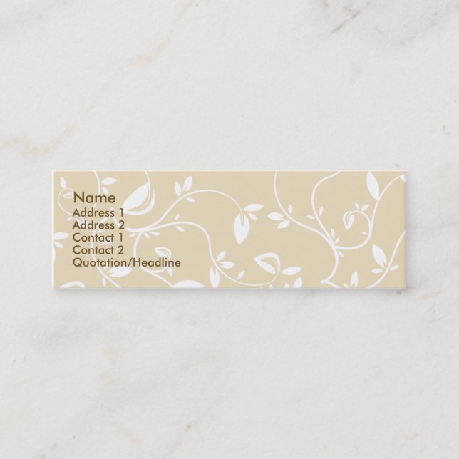Beige-Blätter - dünn Mini Visitenkarte (Vorderseite)