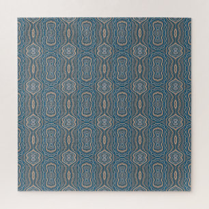Beige blau-graue Muster Puzzle