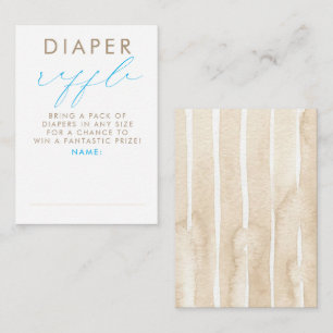 Beige Blaue Weiße Windel-Raffle Baby Shower Ticket Begleitkarte