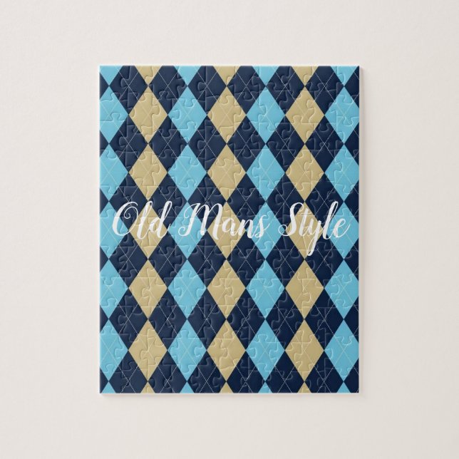 Beige Blue Kariert Jigsaw Puzzle Daisy (Vertikal)