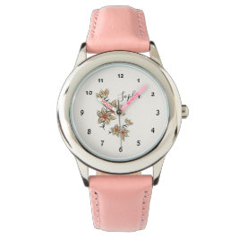 Beige Blume Armbanduhr