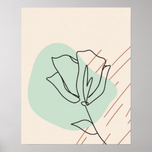 Beige Blume aus einer Reihe Abstrakte Blumendruckk Poster