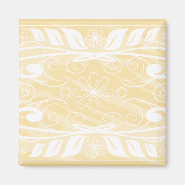 beige Blume Magnet (Vorne)