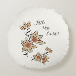 Beige Blume Rundes Kissen