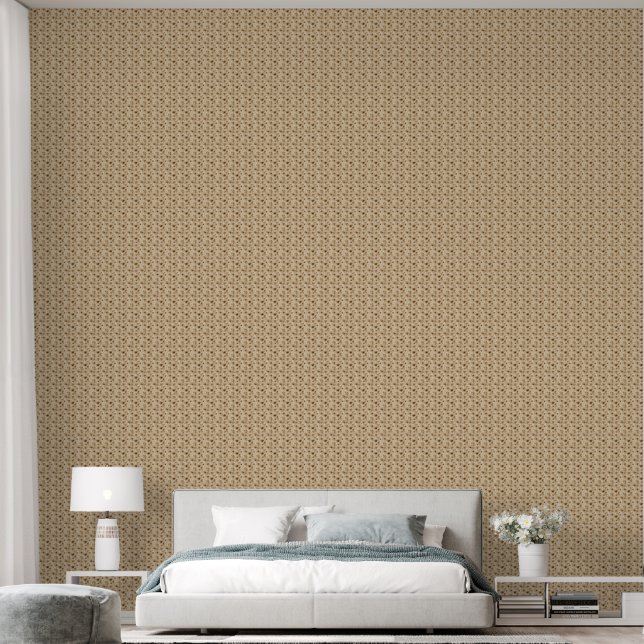 beige Blume Tapete (Schlafzimmer)