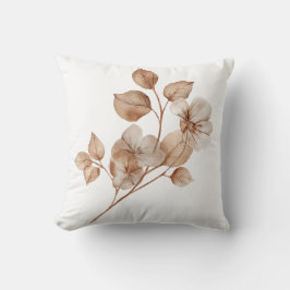 Beige Blumen-Kissenhülle, Minimalistisch Botanisch Kissen