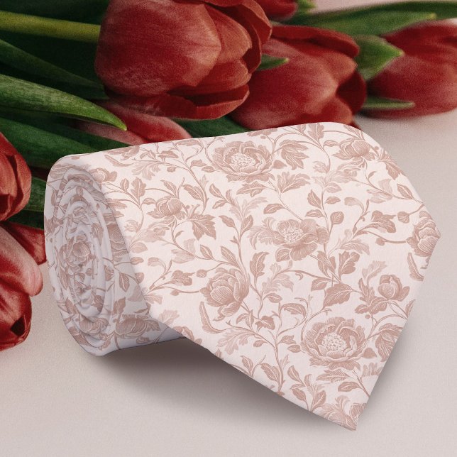 Beige Blumenmuster Krawatte (Von Creator hochgeladen)