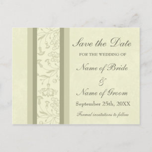 Beige BlumenSave the Date Wedding Postkarten