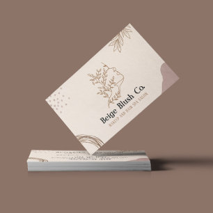 Beige Blush Beauty Feminine Boutique Make-up Visitenkarte