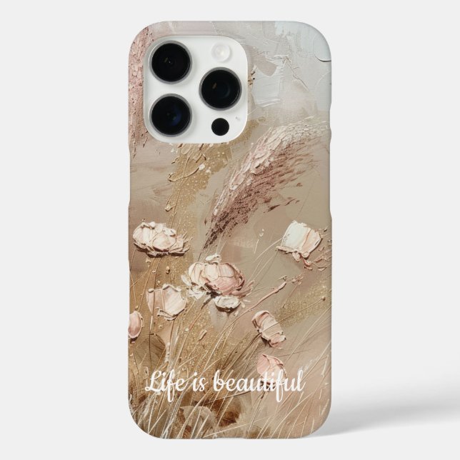 Beige Blush Boho Floral Case-Mate iPhone Hülle (Rückseite)