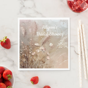 Beige Blush Boho Floral Serviette