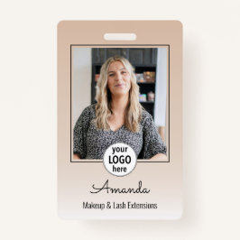 Beige Blush Minimal Elegant Photo Lashes Ausweis