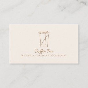 Beige Blush Papier Trink Teetasse Visitenkarte