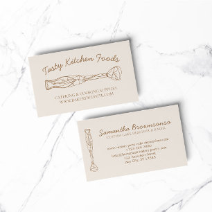 Beige Blush Selbstgemachte Lebensmittel Bäckerei K Visitenkarte