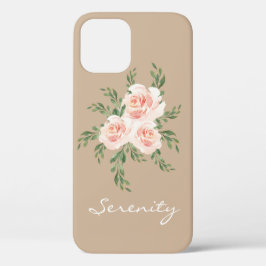 Beige Blush SerenityRomantische Aquarelltypografie Case-Mate iPhone Hülle