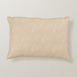 Beige Bohemisches botanisches Muster Dekokissen