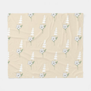 Beige Bohemisches botanisches Muster Fleecedecke