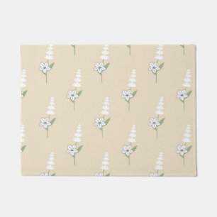 Beige Bohemisches botanisches Muster Fußmatte