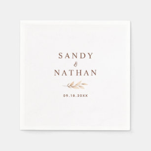 Beige Boho Blatt Wedkin Napkin Serviette