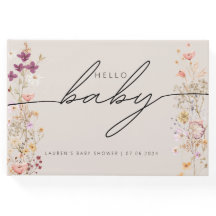 Beige Boho Chic Wildblume Baby Showbook
