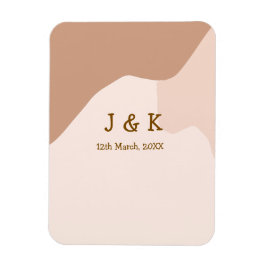 Beige boho curvy orange Brautdatum Magnet