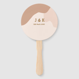 Beige boho curvy orange wedding name date fächer