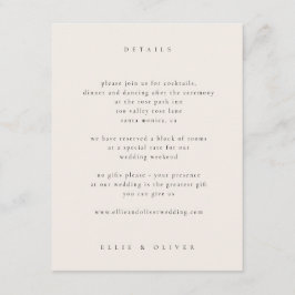 Beige Boho Foto Wedding Modern Begleitkarte