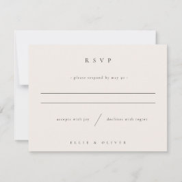 Beige Boho Foto Wedding Modern RSVP Karte