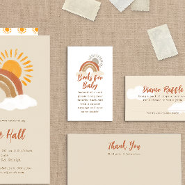 Beige Boho Rainbow Baby Showbuchanfrage Begleitkarte