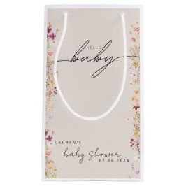 Beige Boho Wildblume Baby Dusche Gefallen Kleine Geschenktüte