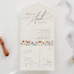 Beige Boho Wildblume Einfaches Lässiges Siegel und All In One Einladung<br><div class="desc">Dieses beige boho Wildblume einfache lässige Siegel und senden All-in-One-Einladung ist perfekt für Ihre einfache, whimsical boho Regenbogen Sommer Hochzeit. Die hellen, zauberhaften Rosa-, Gelb-, Orange- und Goldfloralen verleihen diesem Produkt das Gefühl eines minimalistisch eleganten Vintagen Hippie-Frühlingsgartens. Das moderne Design ist künstlerisch und zart und zeigt eine klassische erdige Wiese...</div>
