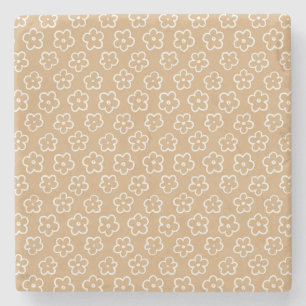 Beige Bold Y2K Wildblumen Vibrante Frühlingsdekora Steinuntersetzer