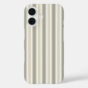 Beige Bonbonstreifen iPhone 16 Hülle
