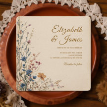 Beige Border Rustic Boho Wildblume Wedding