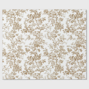 Beige Botanische Blumengebinde Geschenkpapier