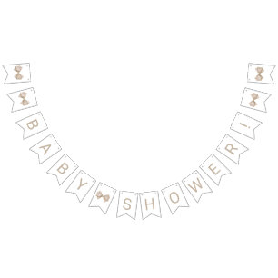 Beige Bow Baby Dusche Wimpelkette