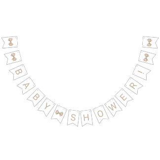 Beige Bow Baby Dusche Wimpelkette