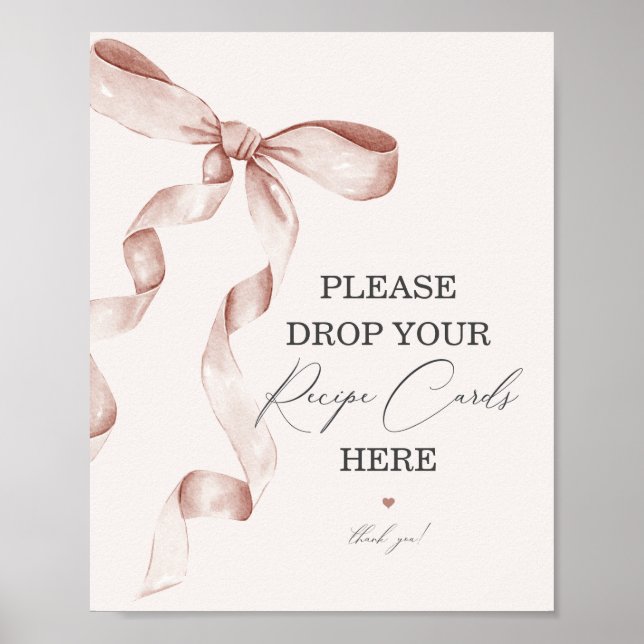 Beige Bow-Brautparty gemeinsam mit einem Rezept-Ca Poster (Vorne)