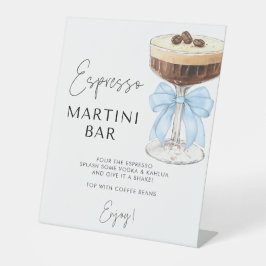 Beige Bow Espresso Martini Bar Sign Sockelschild