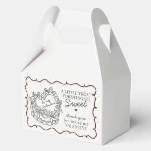 Beige Bow Heart Coquette Cake Valentine Party Geschenkschachtel