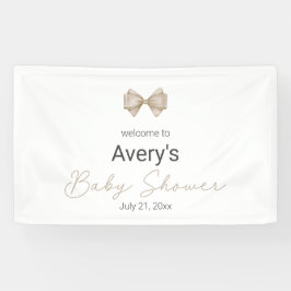 Beige Bow Modern Boho Babydusche Banner