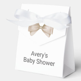 Beige Bow Modern Boho Babydusche Geschenkschachtel