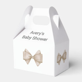 Beige Bow Modern Boho Babydusche Geschenkschachtel