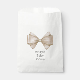 Beige Bow Modern Boho Babydusche Geschenktütchen