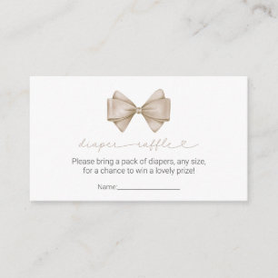 Beige Bow Modern Boho Babydusche Windelwanne Begleitkarte