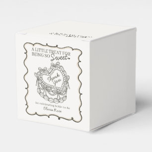 Beige Bow Retro Herz Coquette Brautparty Geschenkschachtel